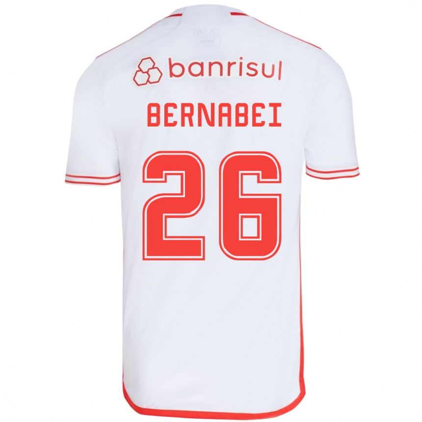 Niño Fútbol Camiseta Alexandro Bernabéi #26 Blanco Rojo 2ª Equipación 2024/25