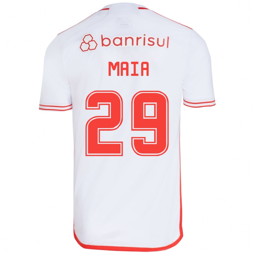 Niño Fútbol Camiseta Thiago Maia #29 Blanco Rojo 2ª Equipación 2024/25