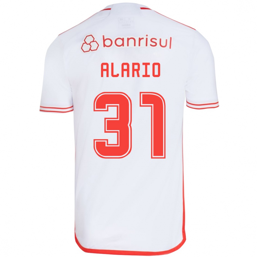 Niño Fútbol Camiseta Lucas Alario #31 Blanco Rojo 2ª Equipación 2024/25