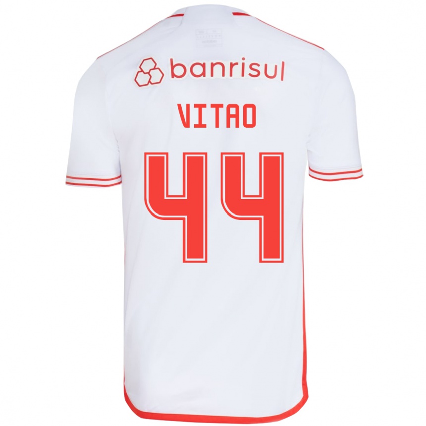 Niño Fútbol Camiseta Vitão #44 Blanco Rojo 2ª Equipación 2024/25