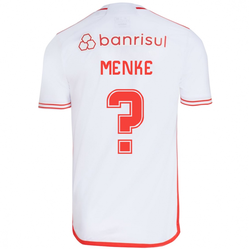 Niño Fútbol Camiseta Henrique Menke #0 Blanco Rojo 2ª Equipación 2024/25