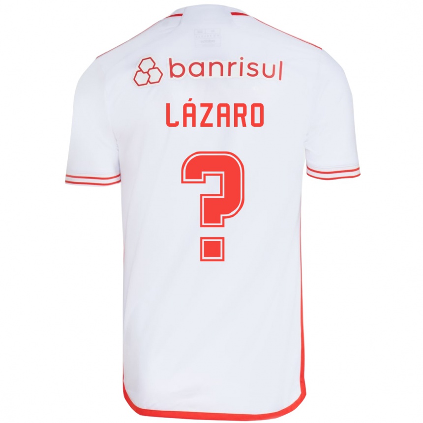 Niño Fútbol Camiseta Lázaro #0 Blanco Rojo 2ª Equipación 2024/25