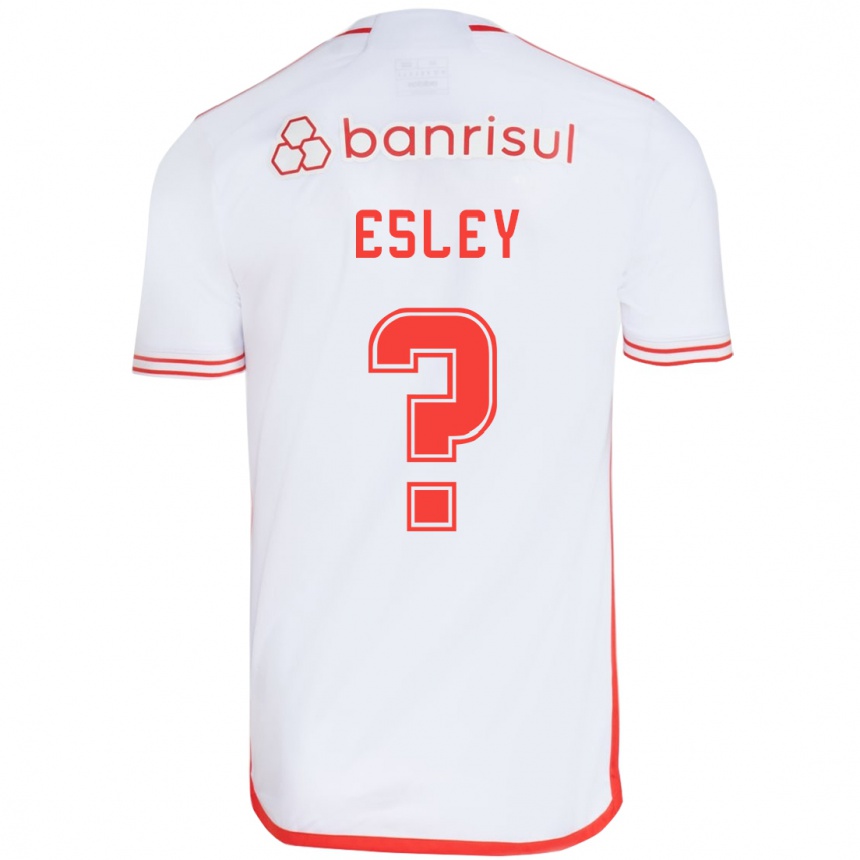 Niño Fútbol Camiseta Esley #0 Blanco Rojo 2ª Equipación 2024/25