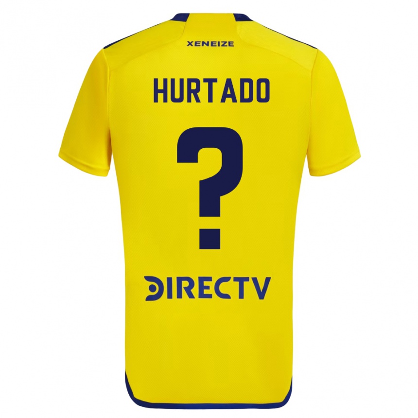 Niño Fútbol Camiseta Jan Hurtado #0 Amarillo Azul 2ª Equipación 2024/25