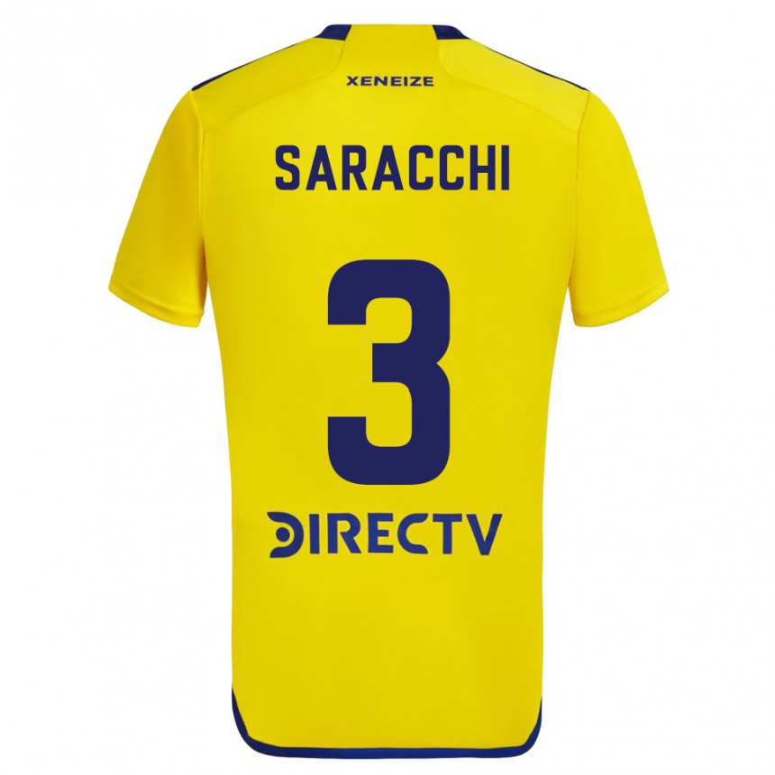 Niño Fútbol Camiseta Marcelo Saracchi #3 Amarillo Azul 2ª Equipación 2024/25