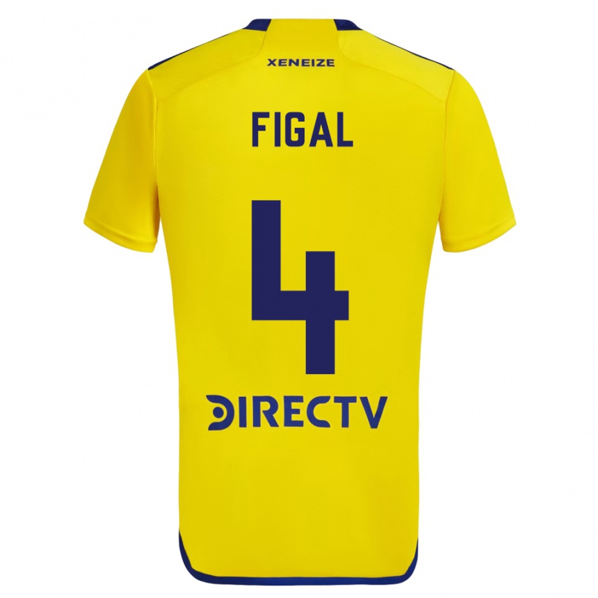 Niño Fútbol Camiseta Nicolás Figal #4 Amarillo Azul 2ª Equipación 2024/25