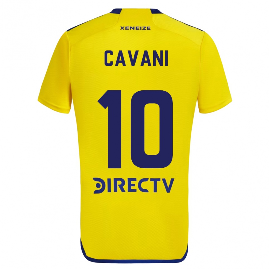 Niño Fútbol Camiseta Edinson Cavani #10 Amarillo Azul 2ª Equipación 2024/25