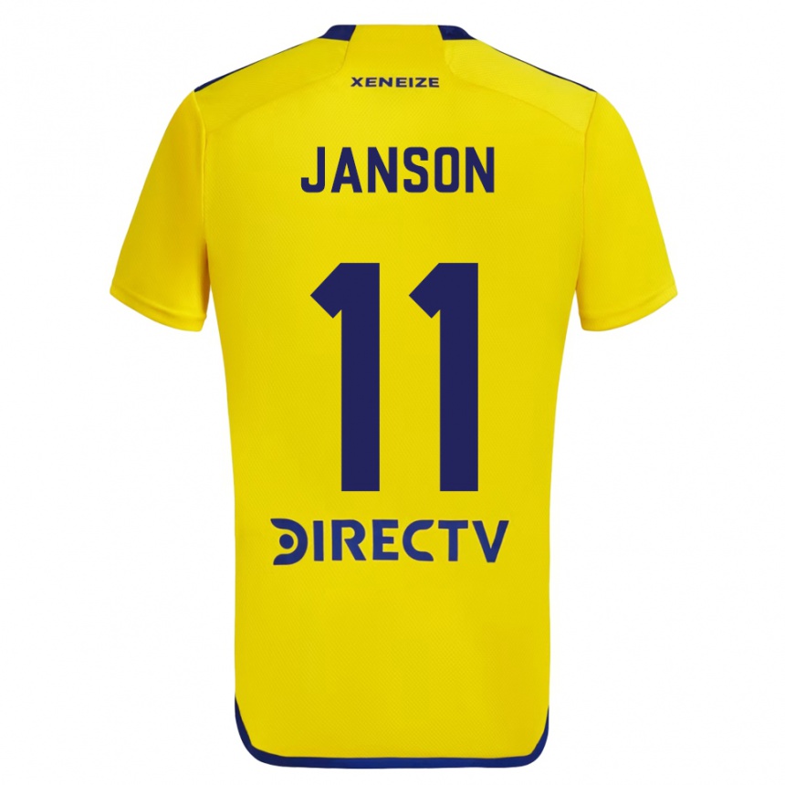 Niño Fútbol Camiseta Lucas Janson #11 Amarillo Azul 2ª Equipación 2024/25