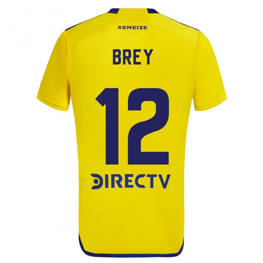 Niño Fútbol Camiseta Leandro Brey #12 Amarillo Azul 2ª Equipación 2024/25