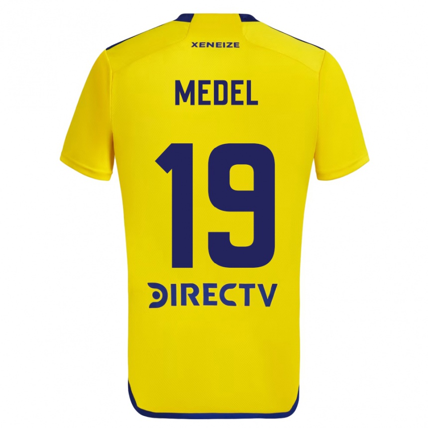 Niño Fútbol Camiseta Gary Medel #19 Amarillo Azul 2ª Equipación 2024/25