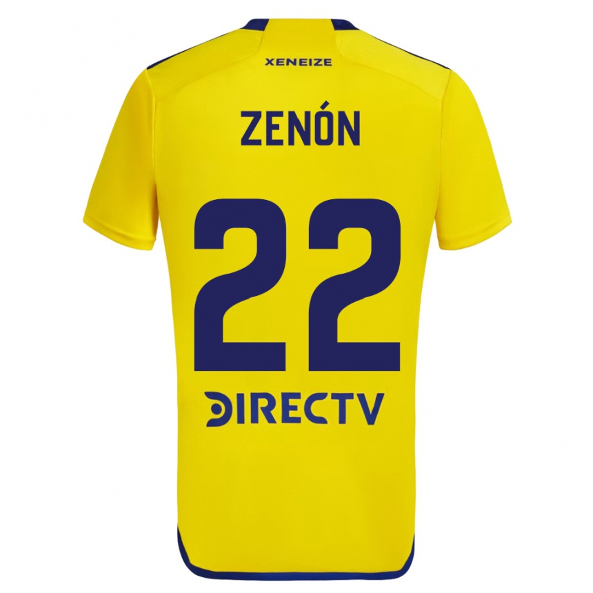 Niño Fútbol Camiseta Kevin Zenón #22 Amarillo Azul 2ª Equipación 2024/25