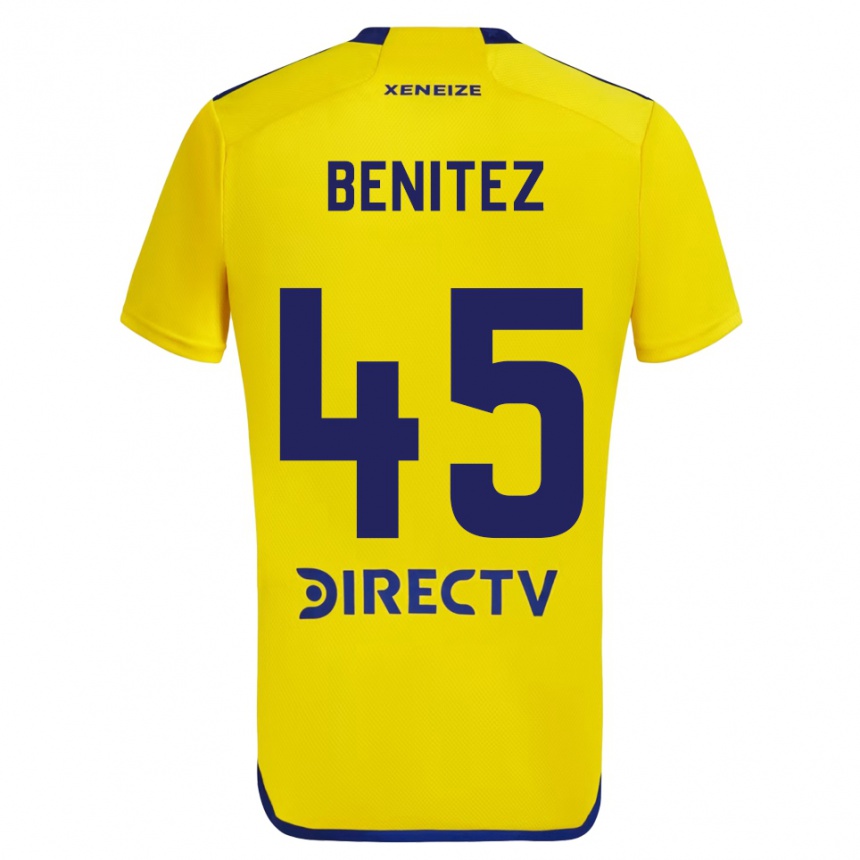 Niño Fútbol Camiseta Mauricio Benítez #45 Amarillo Azul 2ª Equipación 2024/25