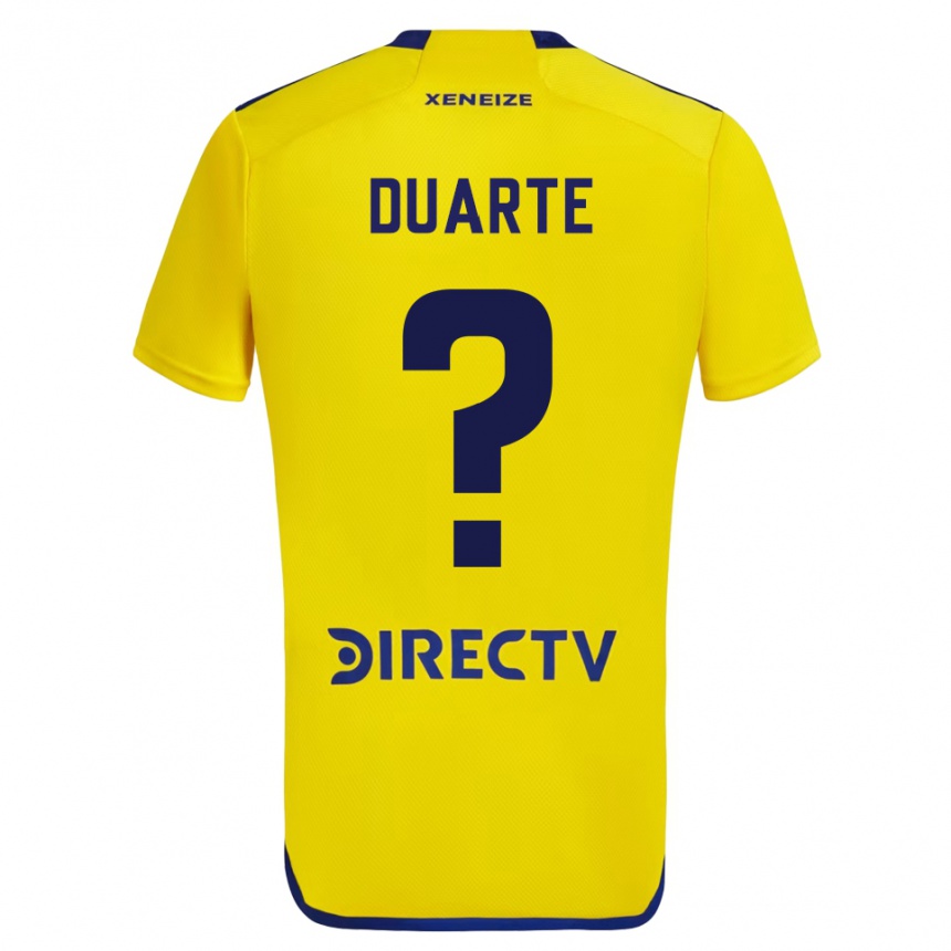 Niño Fútbol Camiseta Kevin Duarte #0 Amarillo Azul 2ª Equipación 2024/25