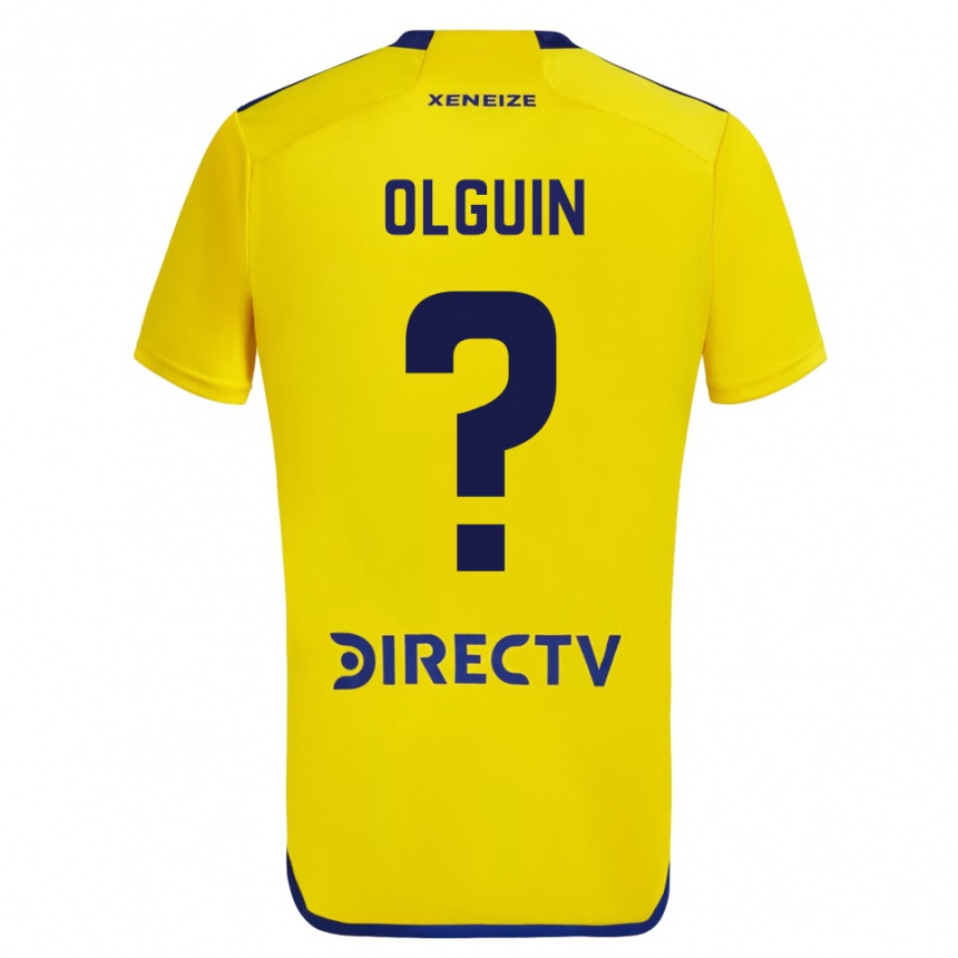 Niño Fútbol Camiseta Matias Olguin #0 Amarillo Azul 2ª Equipación 2024/25