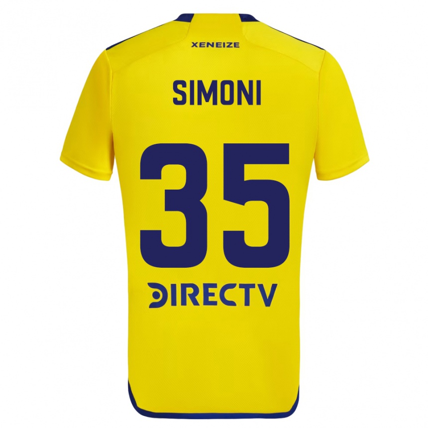 Niño Fútbol Camiseta Valentino Simoni #35 Amarillo Azul 2ª Equipación 2024/25