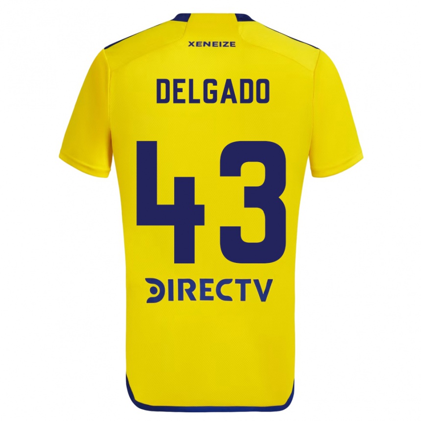 Niño Fútbol Camiseta Milton Delgado #43 Amarillo Azul 2ª Equipación 2024/25