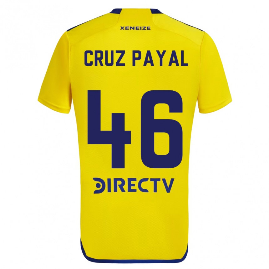 Niño Fútbol Camiseta Juan Cruz Payal #46 Amarillo Azul 2ª Equipación 2024/25