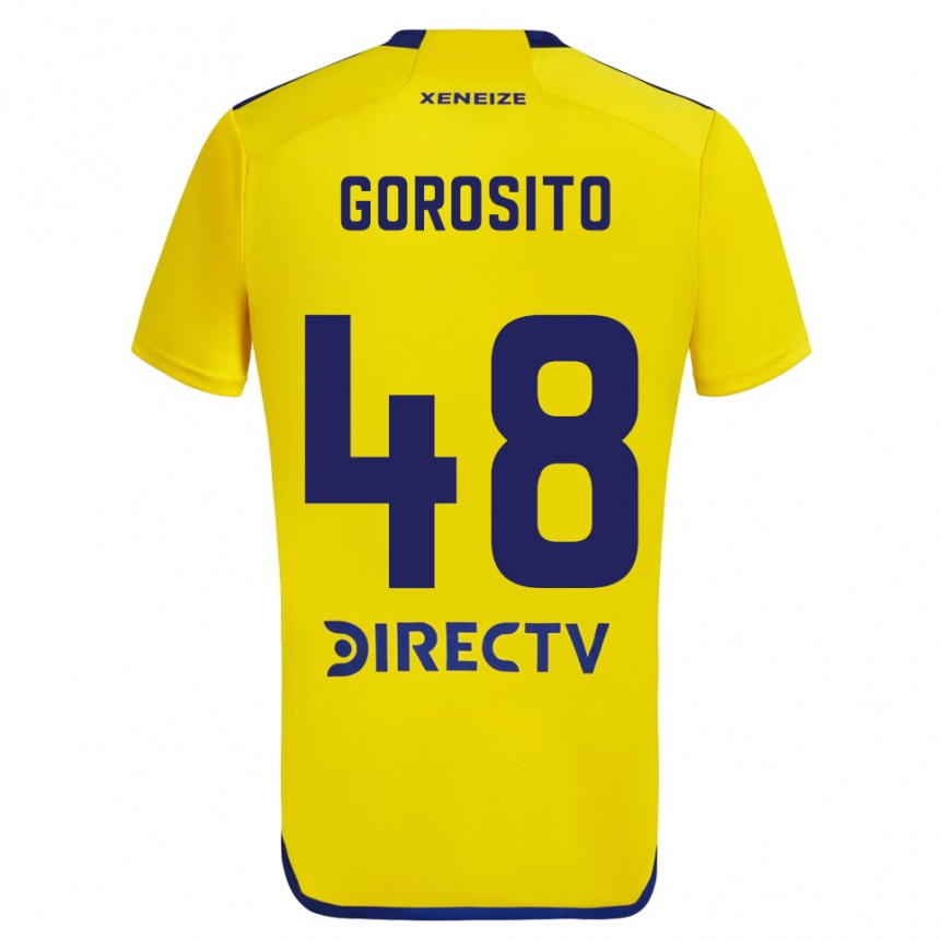 Niño Fútbol Camiseta Dylan Gorosito #48 Amarillo Azul 2ª Equipación 2024/25