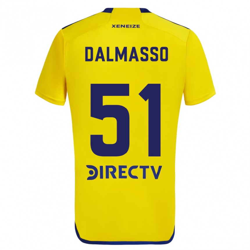 Niño Fútbol Camiseta Santiago Dalmasso #51 Amarillo Azul 2ª Equipación 2024/25