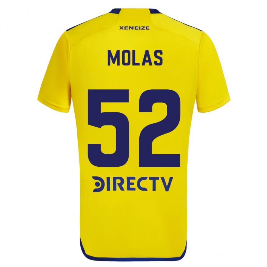 Niño Fútbol Camiseta Walter Molas #52 Amarillo Azul 2ª Equipación 2024/25