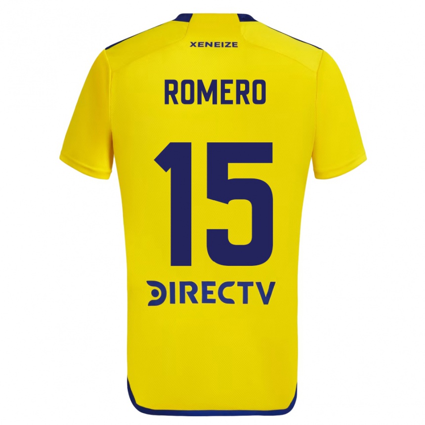 Niño Fútbol Camiseta Alejo Romero #15 Amarillo Azul 2ª Equipación 2024/25