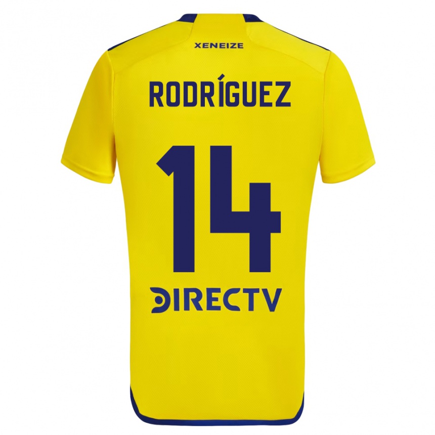 Niño Fútbol Camiseta Isaías Rodríguez #14 Amarillo Azul 2ª Equipación 2024/25