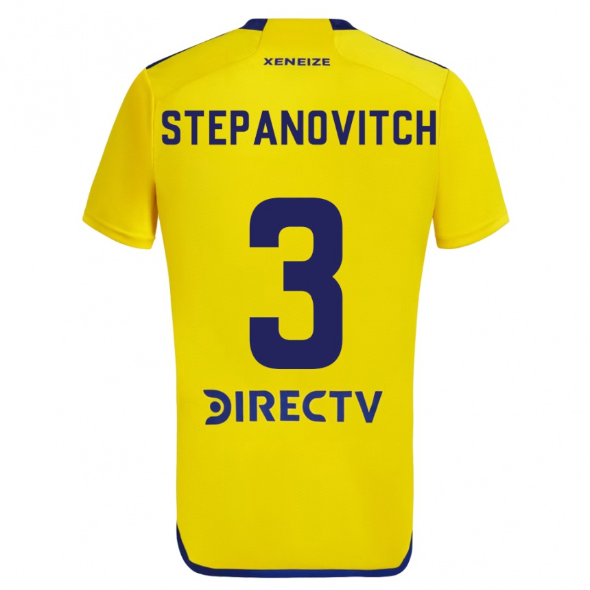 Niño Fútbol Camiseta Nicolás Stepanovitch #3 Amarillo Azul 2ª Equipación 2024/25