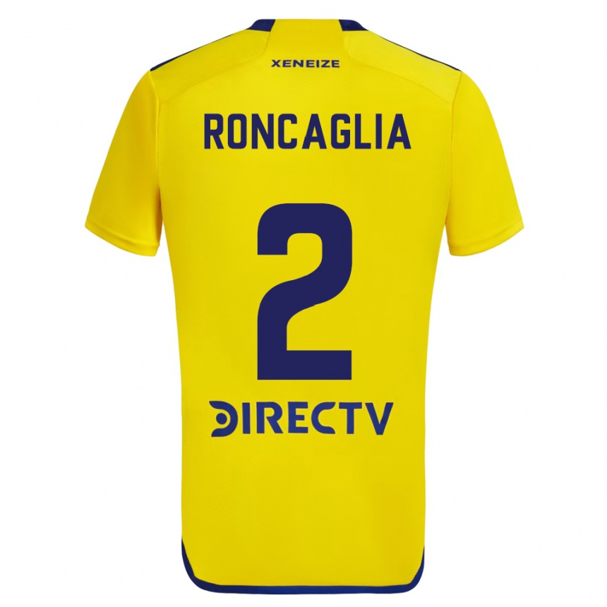 Niño Fútbol Camiseta Facundo Roncaglia #2 Amarillo Azul 2ª Equipación 2024/25