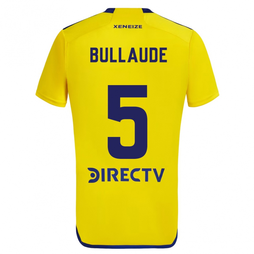 Niño Fútbol Camiseta Ezequiel Bullaude #5 Amarillo Azul 2ª Equipación 2024/25