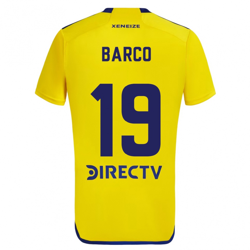 Niño Fútbol Camiseta Valentín Barco #19 Amarillo Azul 2ª Equipación 2024/25