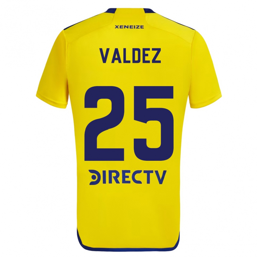 Niño Fútbol Camiseta Bruno Valdez #25 Amarillo Azul 2ª Equipación 2024/25