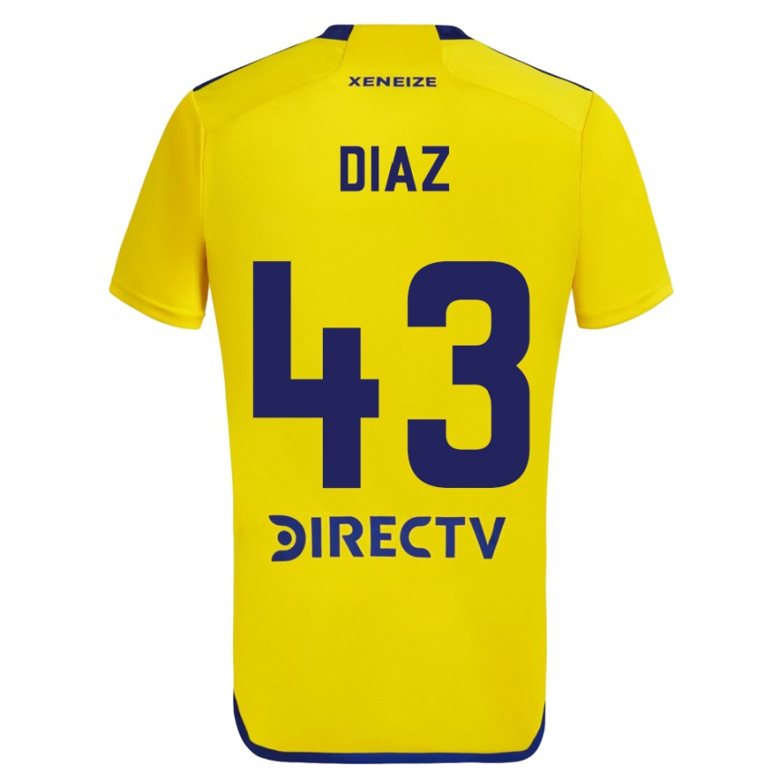 Niño Fútbol Camiseta Tomás Díaz #43 Amarillo Azul 2ª Equipación 2024/25