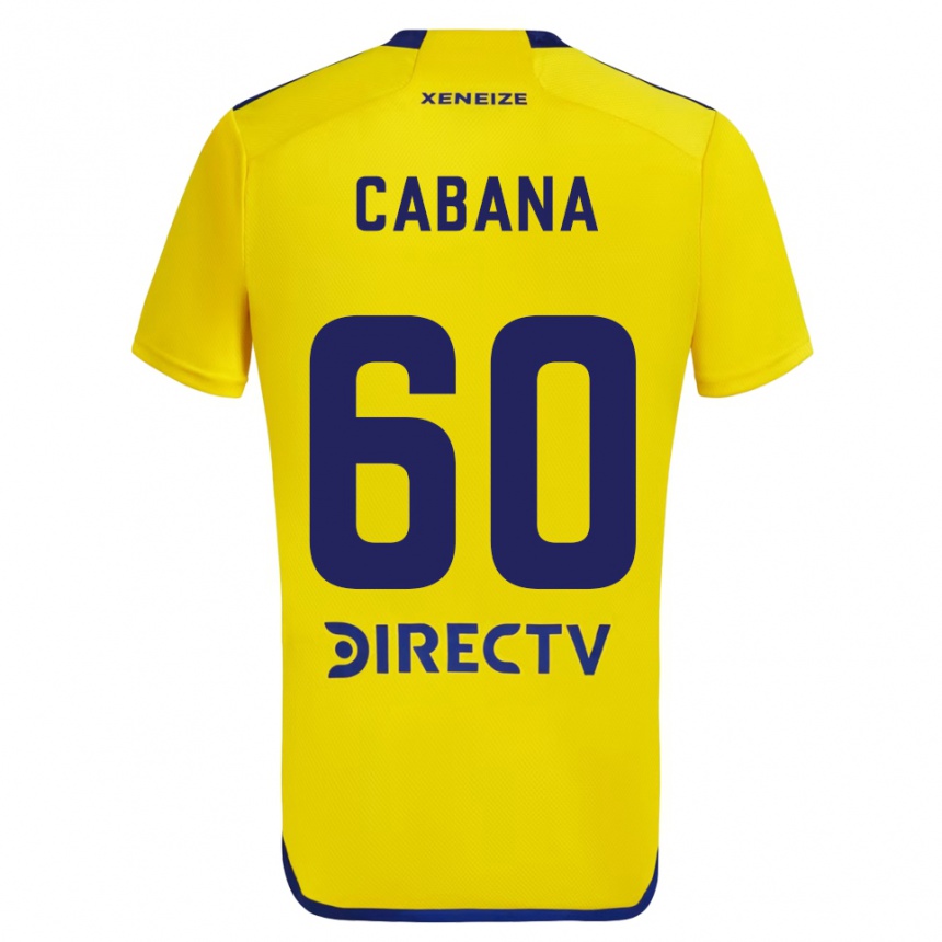 Niño Fútbol Camiseta Juan Pablo Cabaña #60 Amarillo Azul 2ª Equipación 2024/25