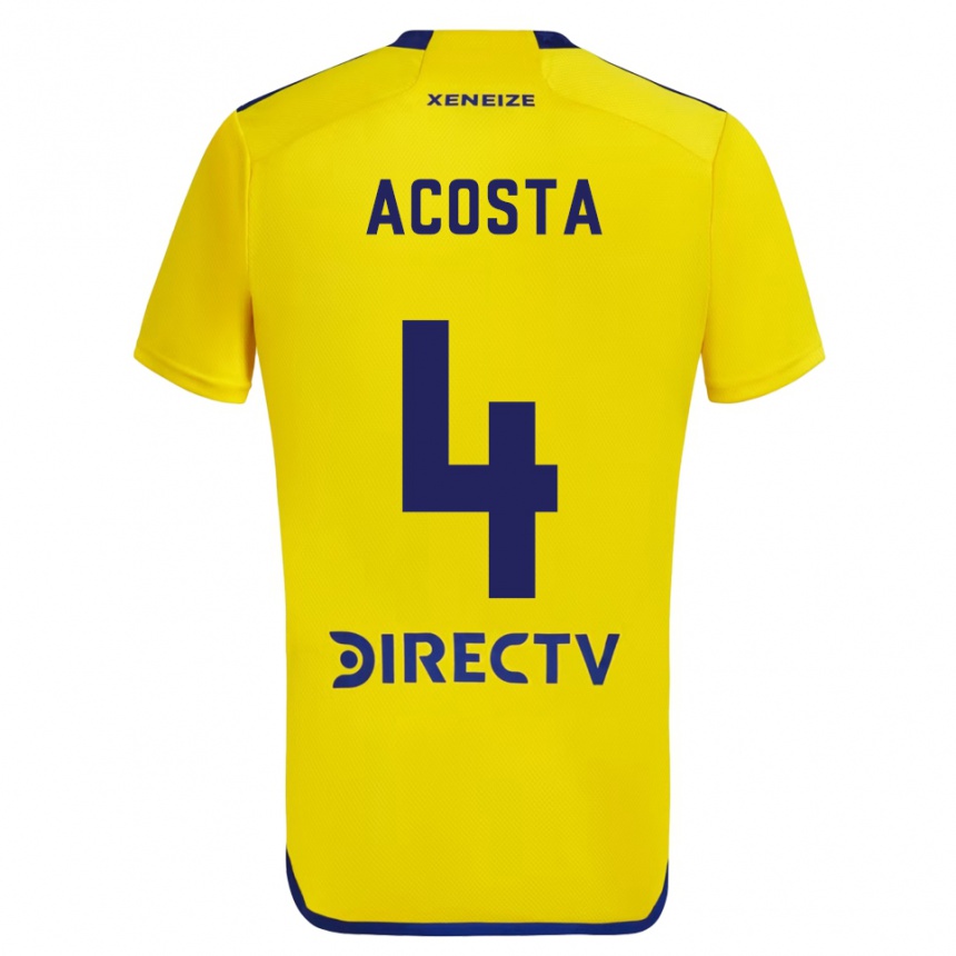 Niño Fútbol Camiseta Natan Acosta #4 Amarillo Azul 2ª Equipación 2024/25