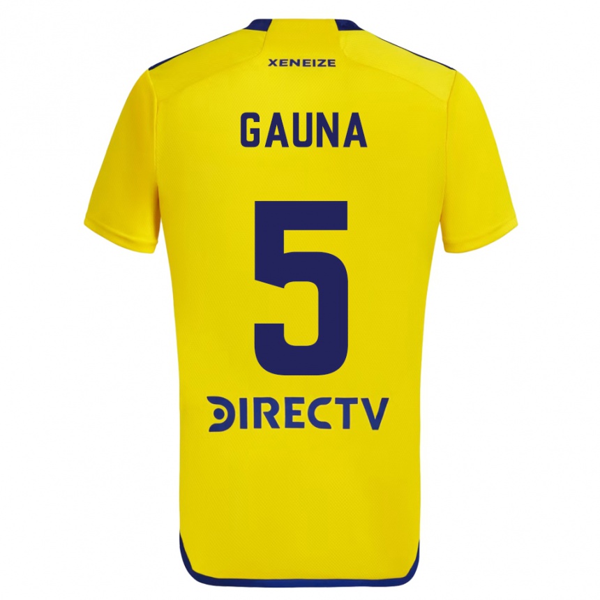 Niño Fútbol Camiseta Santiago Gauna #5 Amarillo Azul 2ª Equipación 2024/25