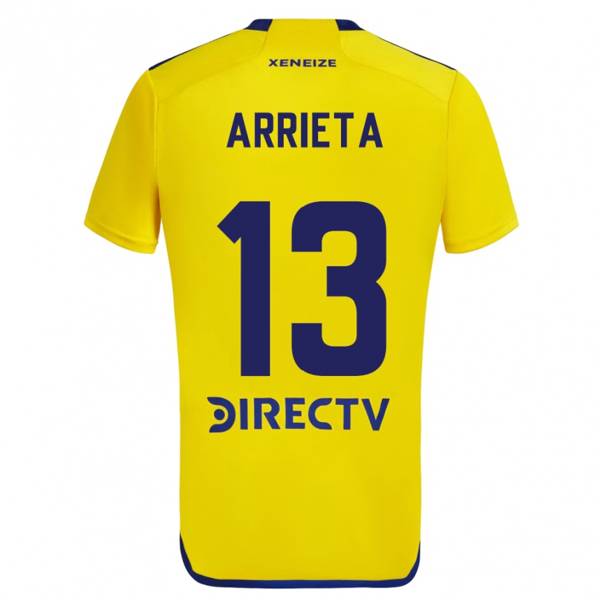 Niño Fútbol Camiseta Thomás Arrieta #13 Amarillo Azul 2ª Equipación 2024/25