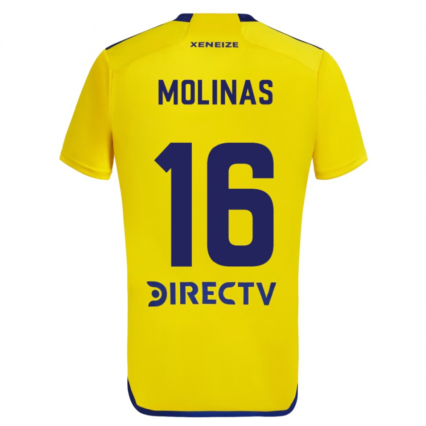 Niño Fútbol Camiseta Aaron Molinas #16 Amarillo Azul 2ª Equipación 2024/25