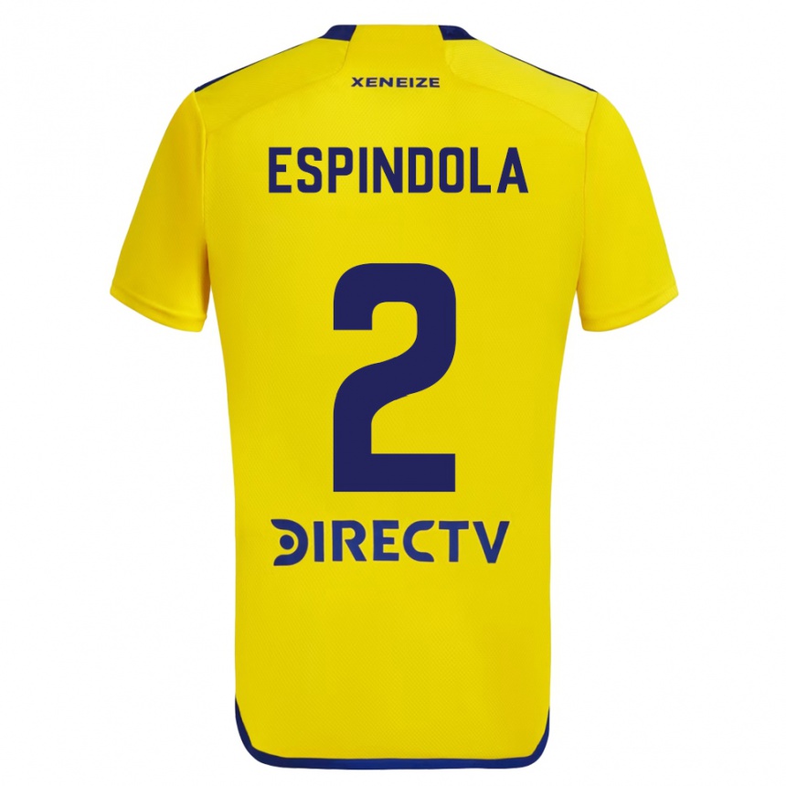 Niño Fútbol Camiseta Noelia Espindola #2 Amarillo Azul 2ª Equipación 2024/25