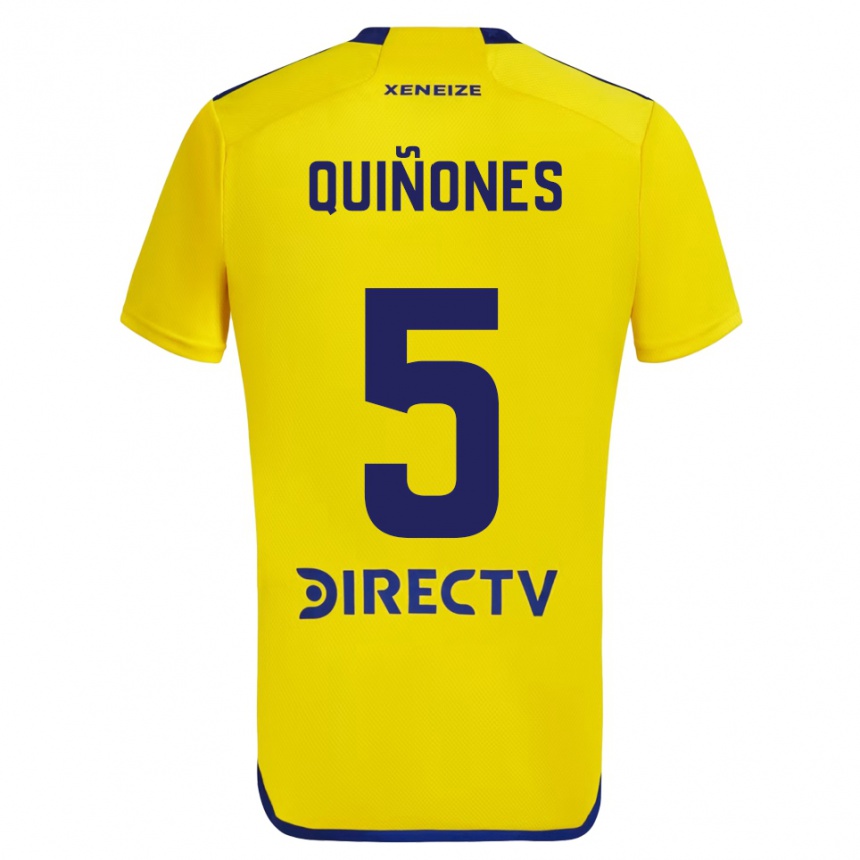 Niño Fútbol Camiseta Florencia Quiñones #5 Amarillo Azul 2ª Equipación 2024/25