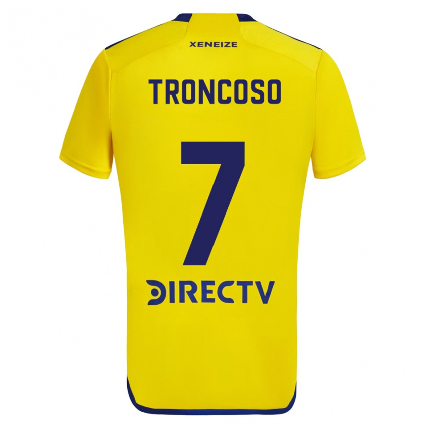 Niño Fútbol Camiseta Carolina Troncoso #7 Amarillo Azul 2ª Equipación 2024/25