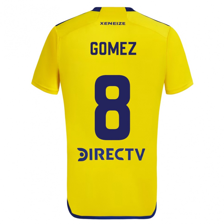 Niño Fútbol Camiseta Camila Gomez Ares #8 Amarillo Azul 2ª Equipación 2024/25