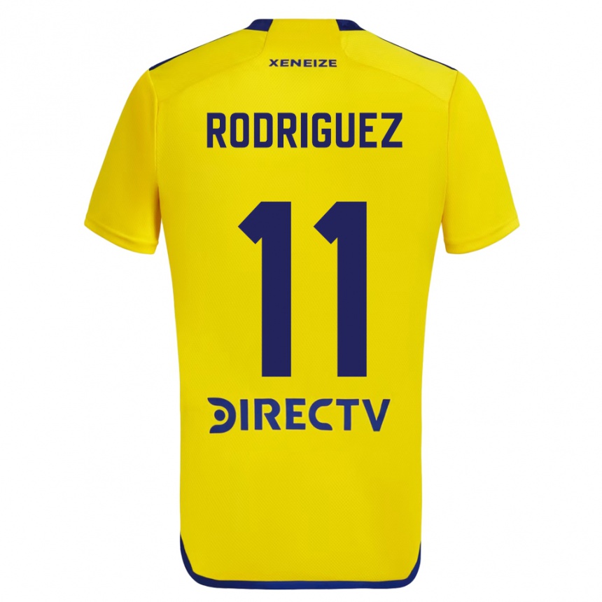 Niño Fútbol Camiseta Yamila Rodriguez #11 Amarillo Azul 2ª Equipación 2024/25