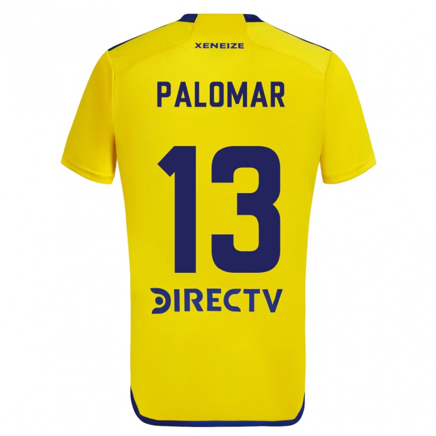 Niño Fútbol Camiseta Estefania Palomar #13 Amarillo Azul 2ª Equipación 2024/25