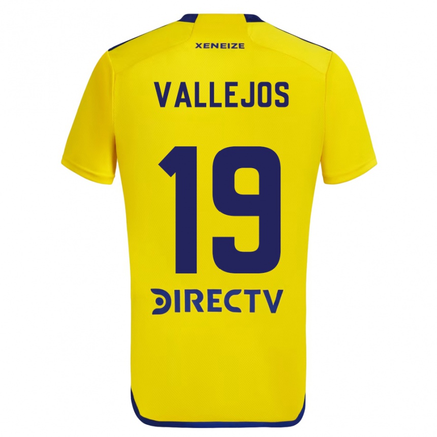 Niño Fútbol Camiseta Fabiana Vallejos #19 Amarillo Azul 2ª Equipación 2024/25