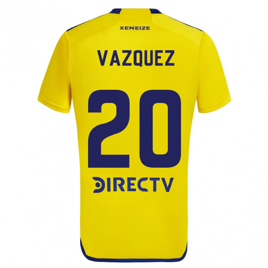 Niño Fútbol Camiseta Constanza Vazquez #20 Amarillo Azul 2ª Equipación 2024/25