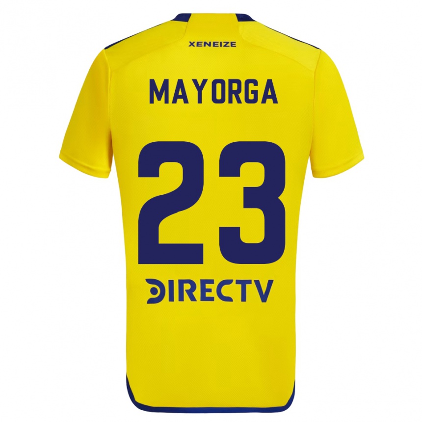 Niño Fútbol Camiseta Miriam Mayorga #23 Amarillo Azul 2ª Equipación 2024/25