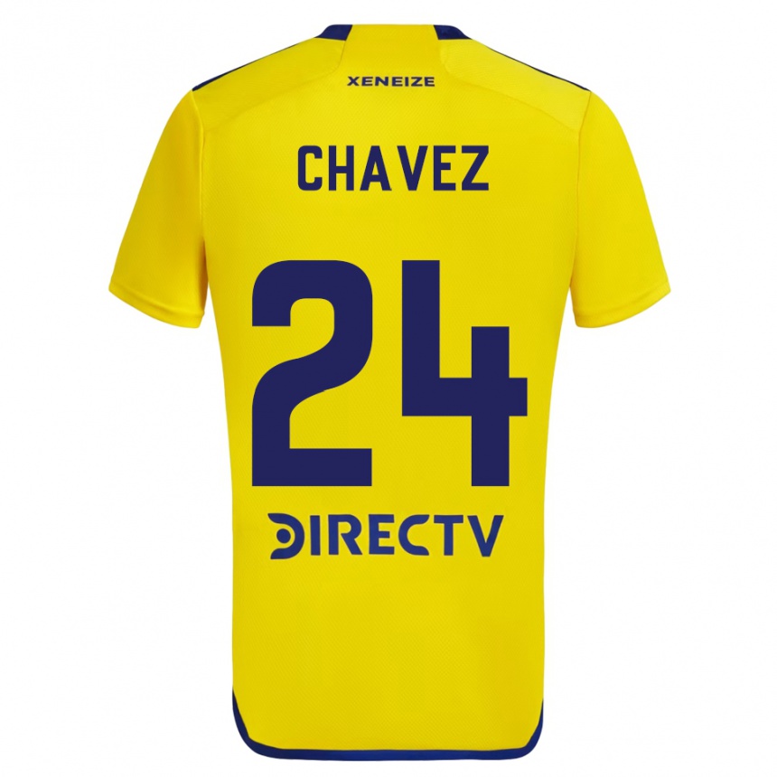 Niño Fútbol Camiseta Gabriela Chavez #24 Amarillo Azul 2ª Equipación 2024/25