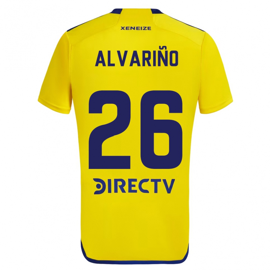 Niño Fútbol Camiseta Alexis Alvariño #26 Amarillo Azul 2ª Equipación 2024/25