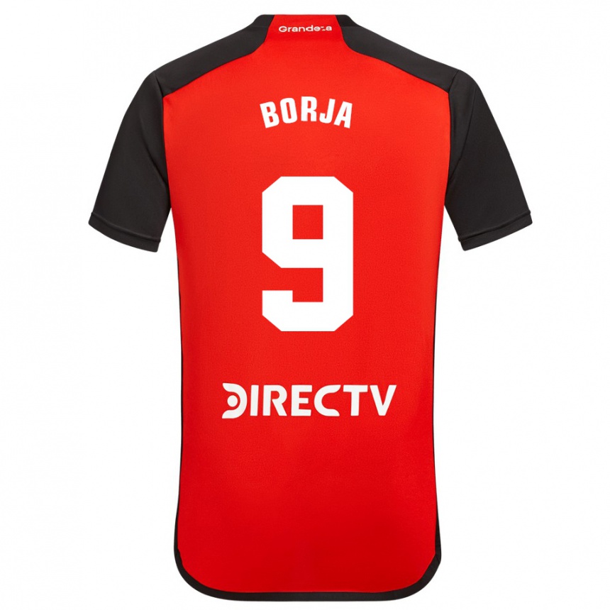 Niño Fútbol Camiseta Miguel Borja #9 Rojo Negro Blanco 2ª Equipación 2024/25