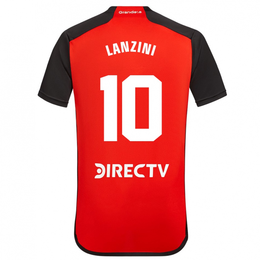 Niño Fútbol Camiseta Manuel Lanzini #10 Rojo Negro Blanco 2ª Equipación 2024/25